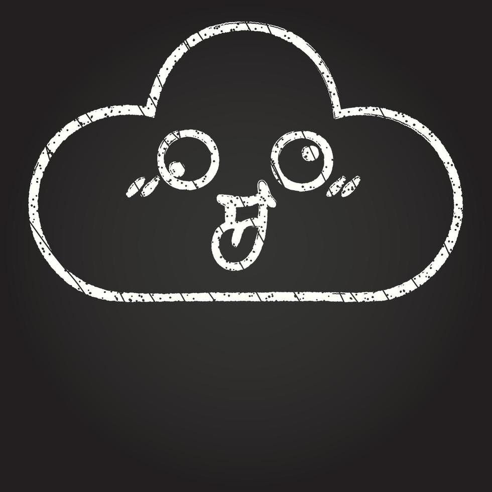 Crazy Cloud Chalk Drawing vector