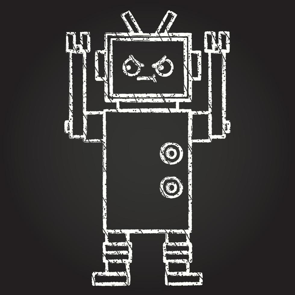 dibujo de tiza de robot vector