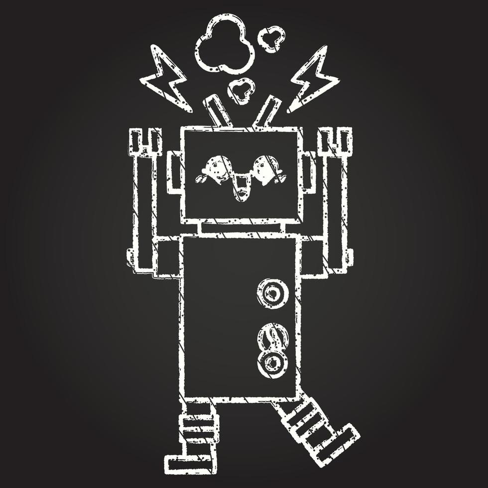 Robot Chalk Drawing vector