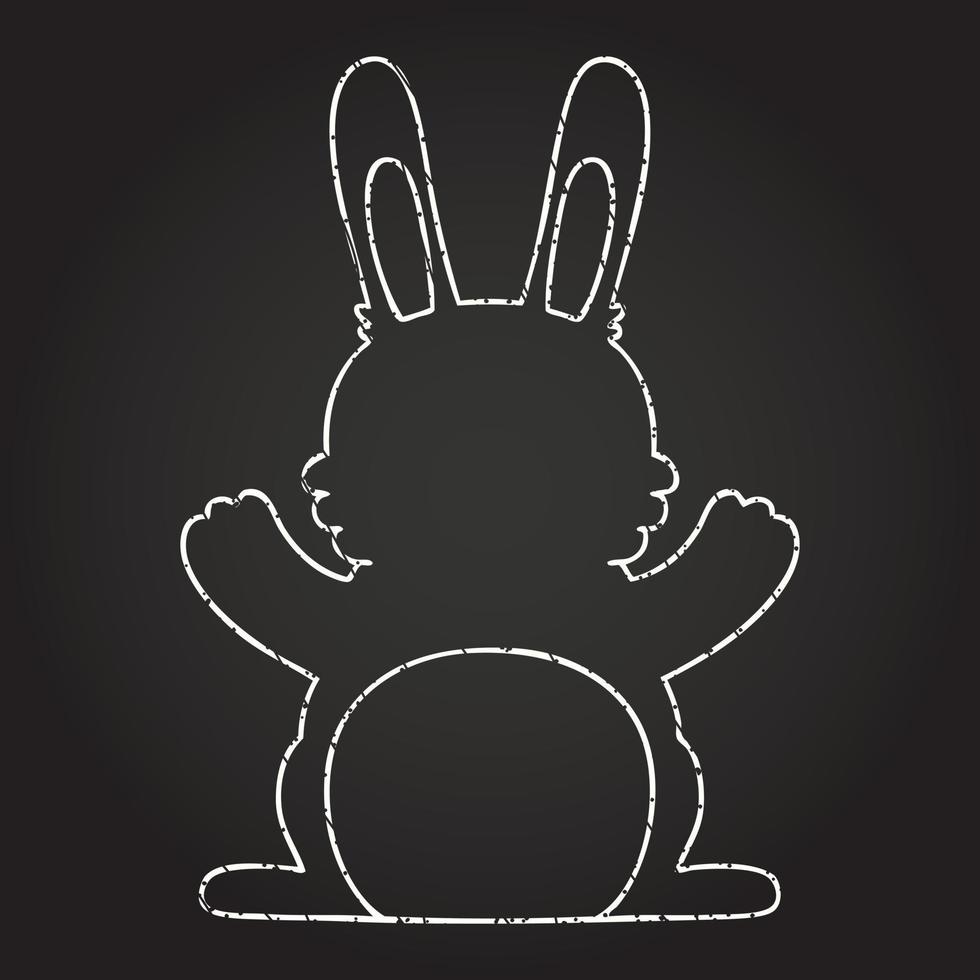 dibujo de tiza de conejo vector