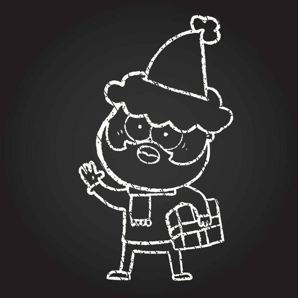 Christmas Man Chalk Drawing vector