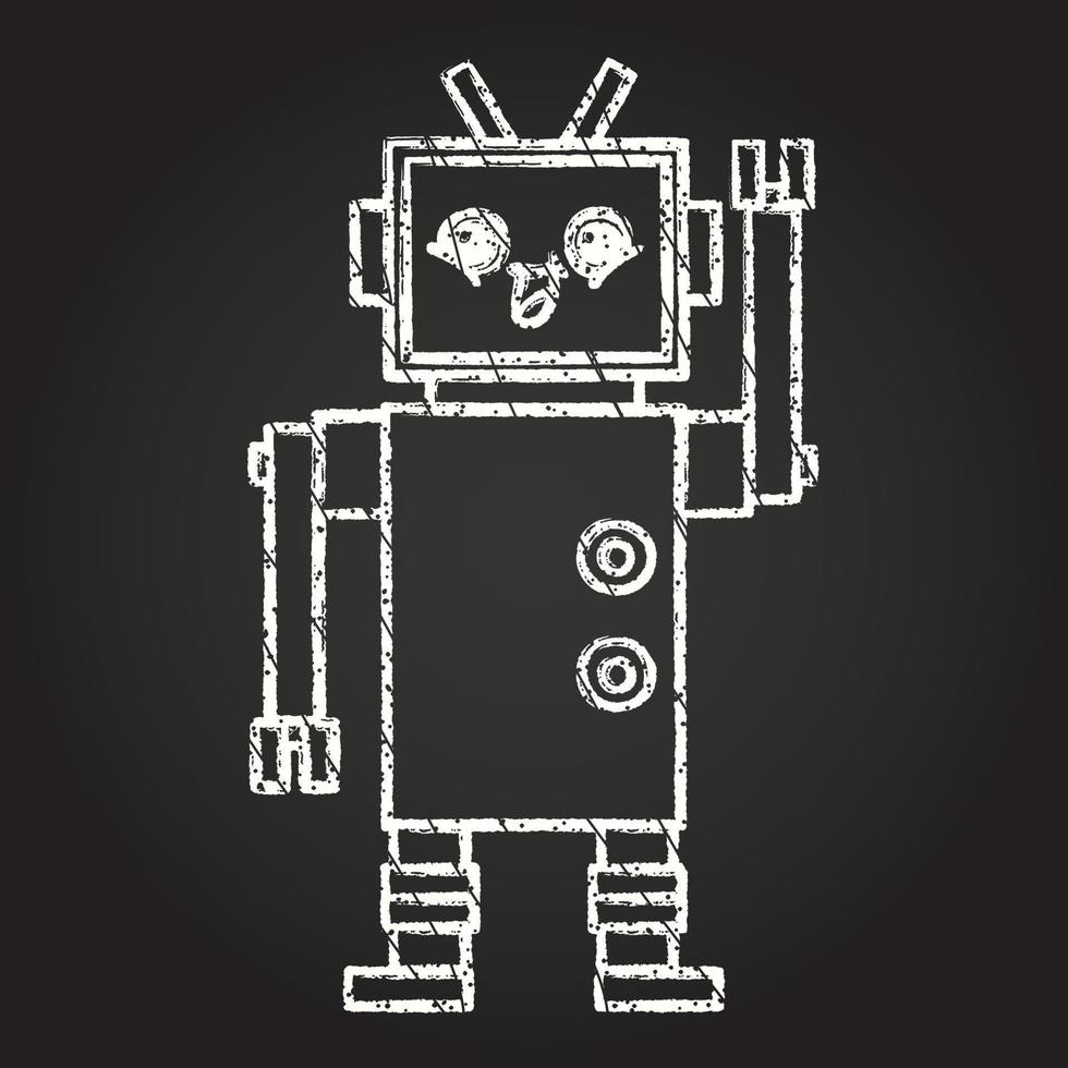 Robot Chalk Drawing vector