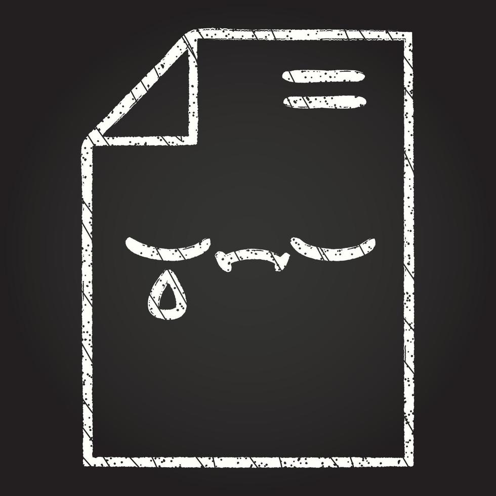Crying Paper Chalk Drawing vector