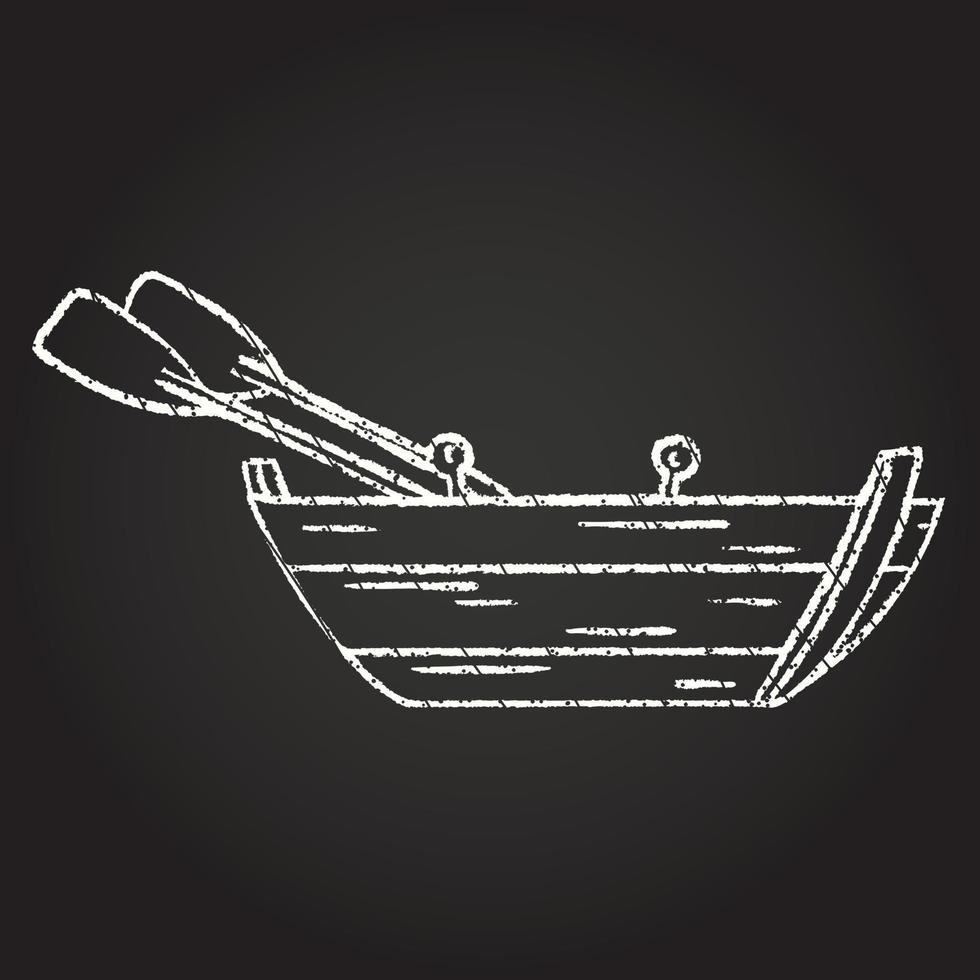 Rowing Boat Chalk Drawing vector