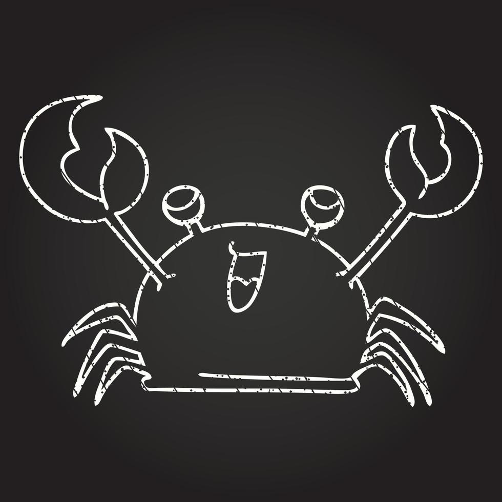 Happy Crab Chalk Drawing vector