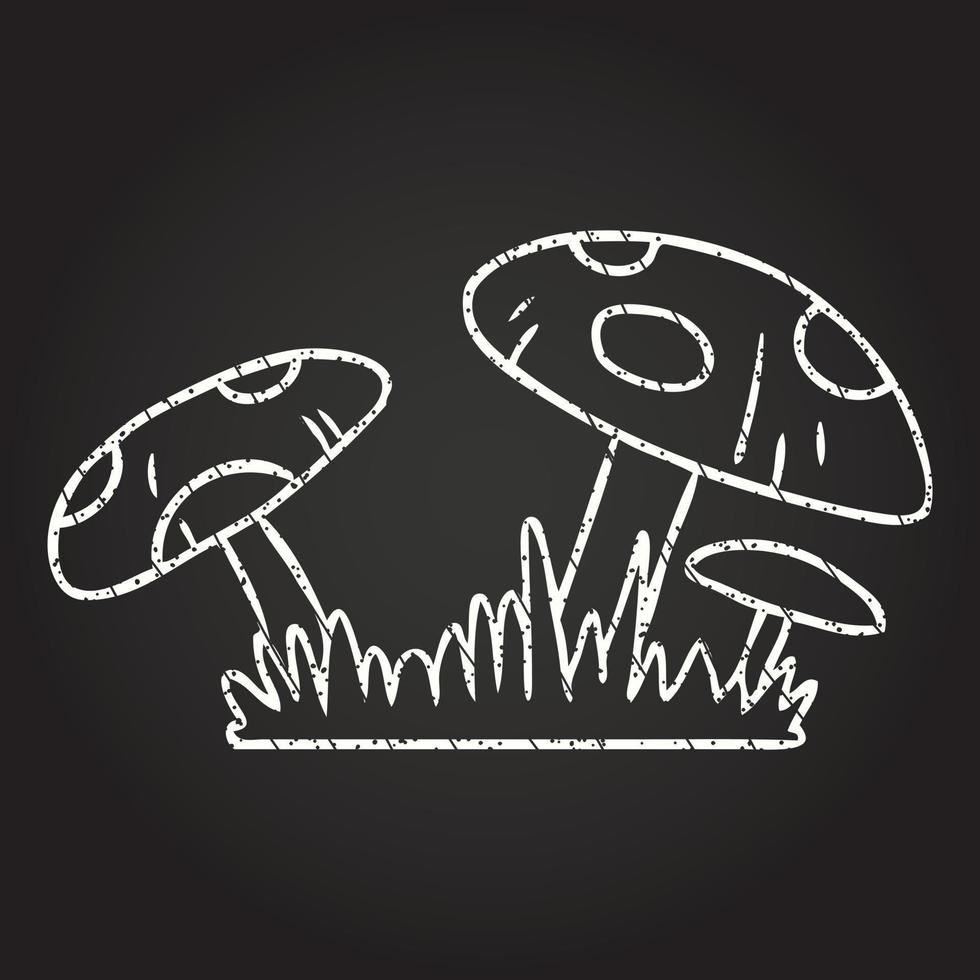 Toadstools Chalk Drawing vector