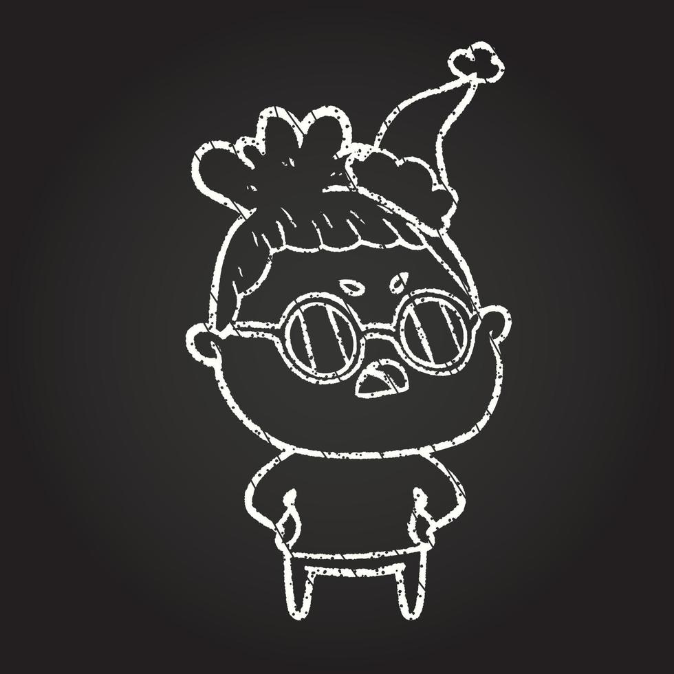 Festive Woman Chalk Drawing vector
