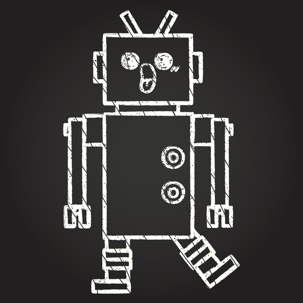 Robot Chalk Drawing vector