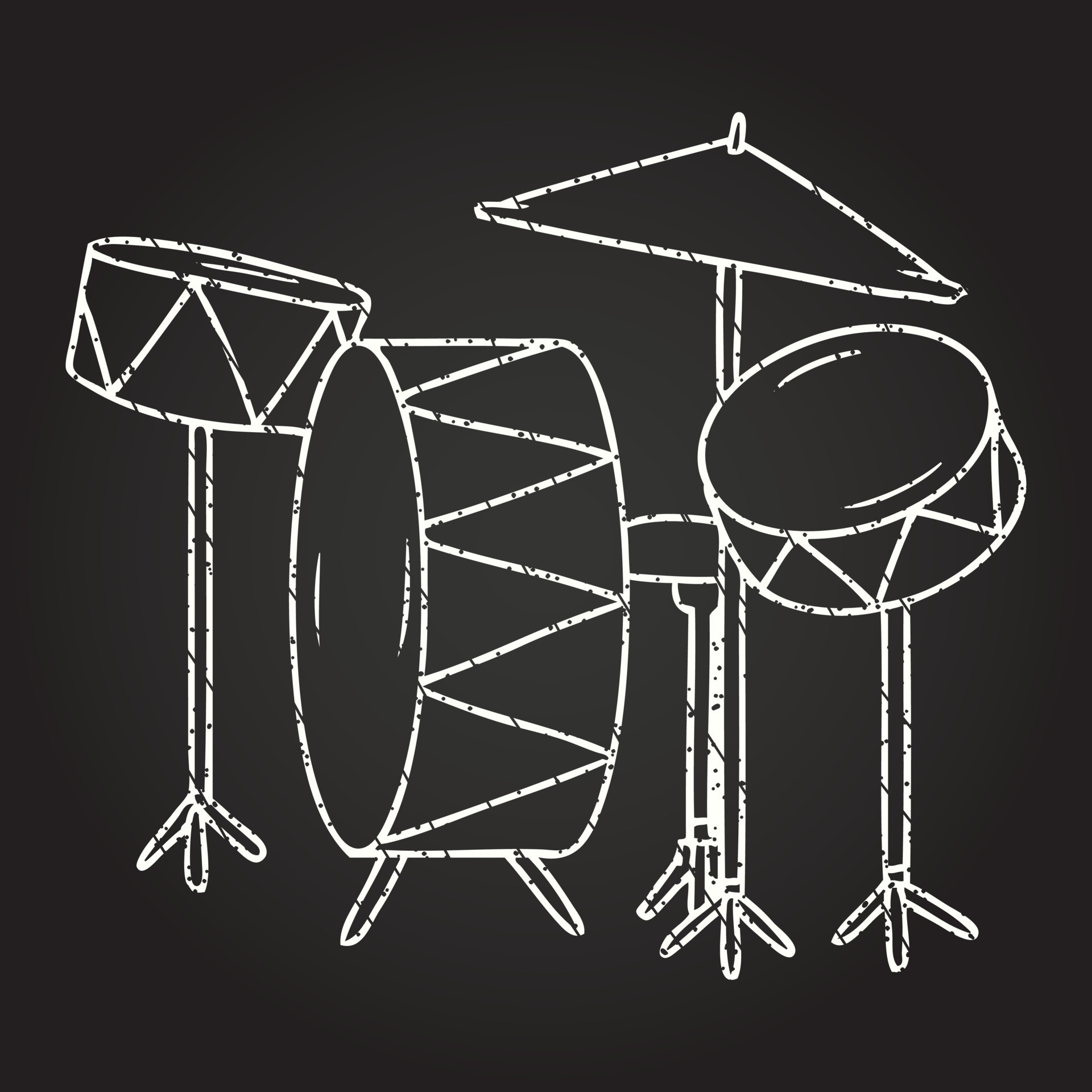 Drumkit Chalk Drawing 13109563 Vector Art at Vecteezy