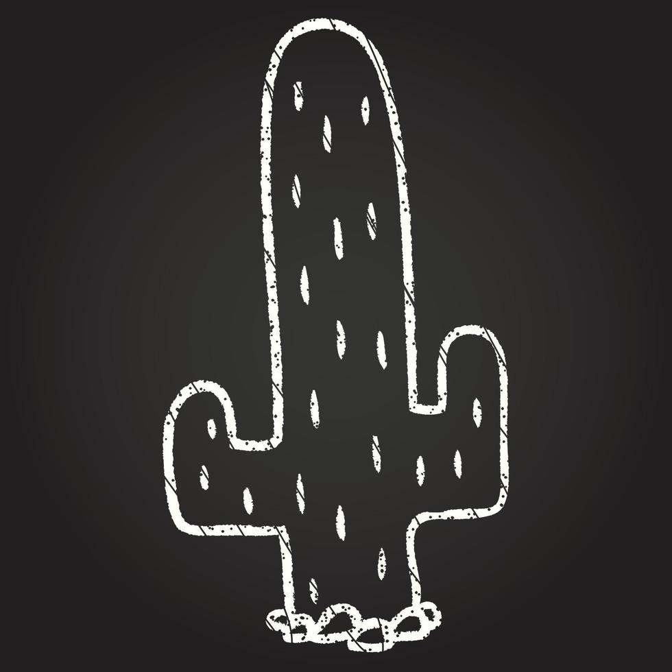 dibujo de tiza de cactus vector