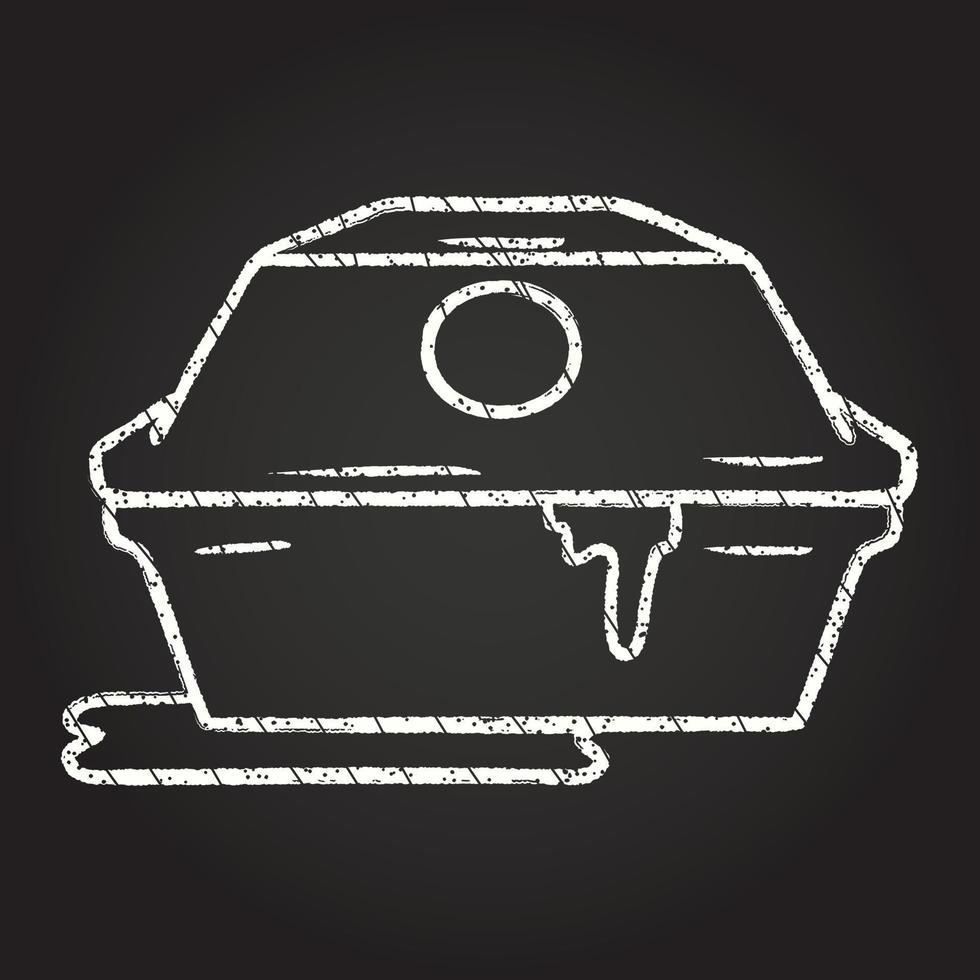 Takeout Box Chalk Drawing vector