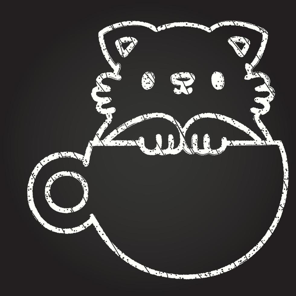 dibujo de tiza de gato de café vector