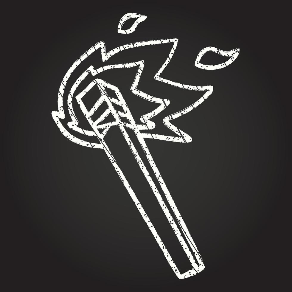 Burning Torch Chalk Drawing vector