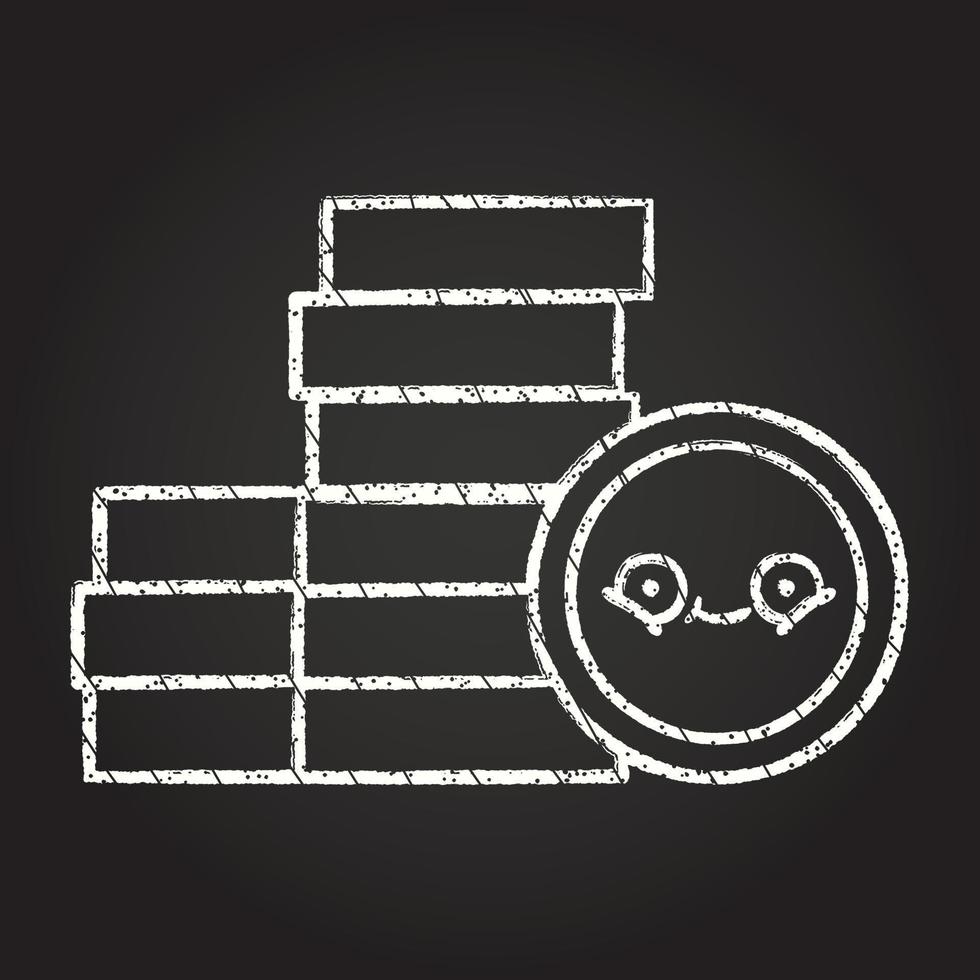 Coin Stack Chalk Drawing vector