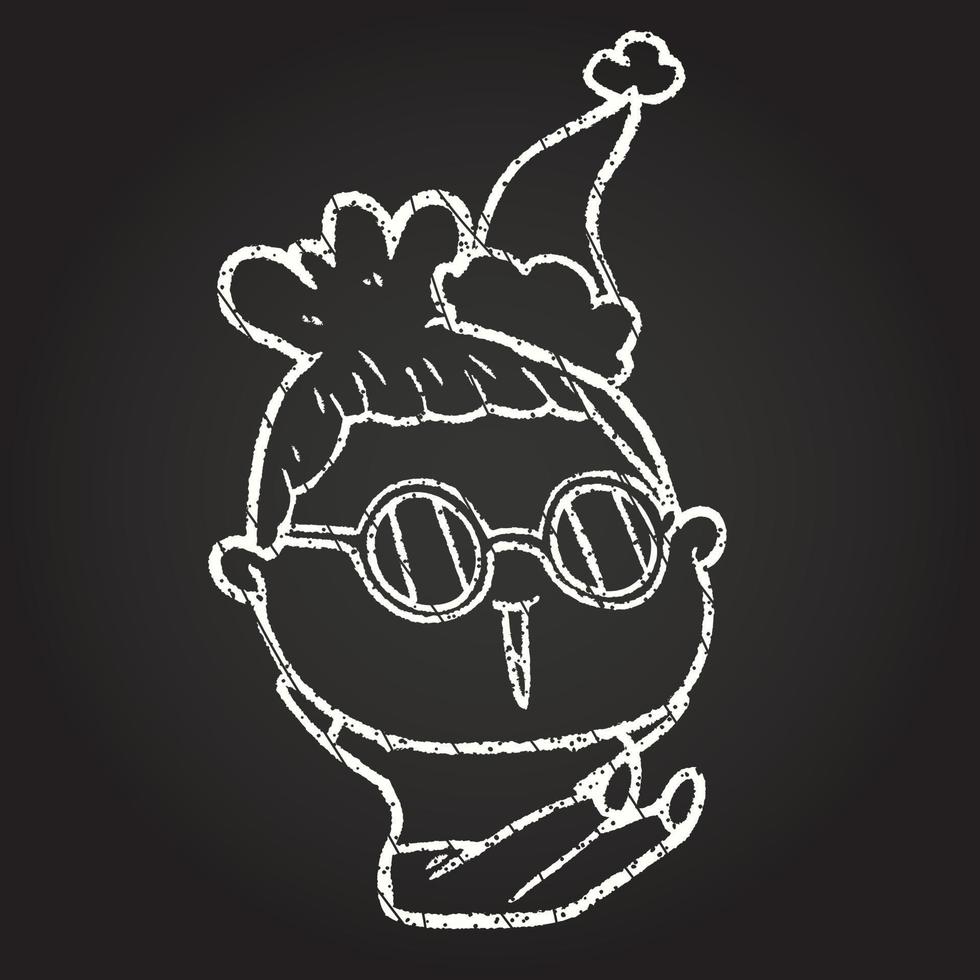 Festive Woman Chalk Drawing vector