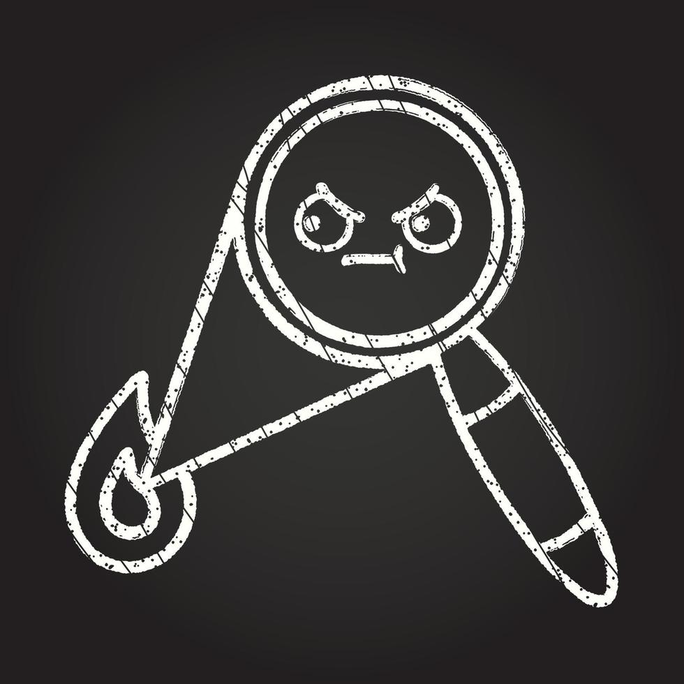 Magnifying Glass Chalk Drawing vector