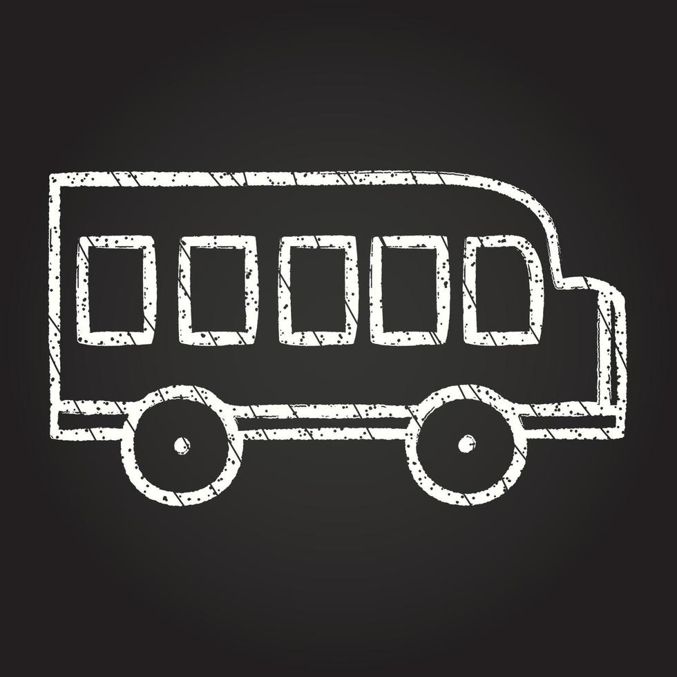 School Bus Chalk Drawing vector