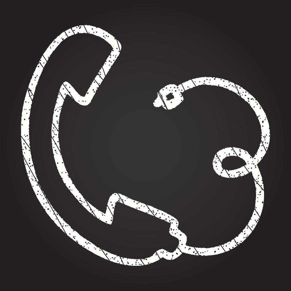 Telephone Receiver Chalk Drawing vector