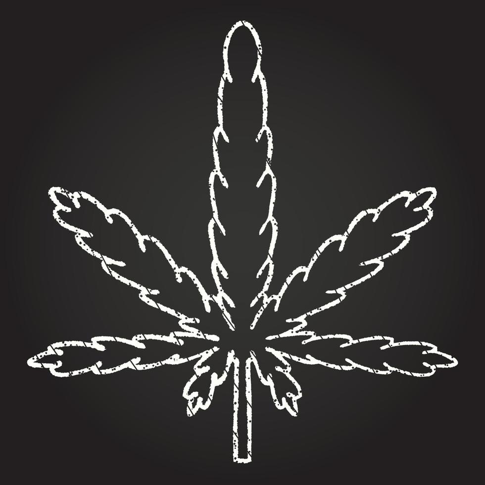 Marijuana Leaf Chalk Drawing vector