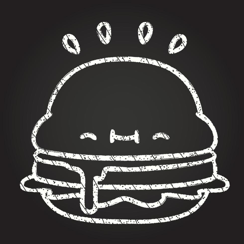 Cute Burger Chalk Drawing vector