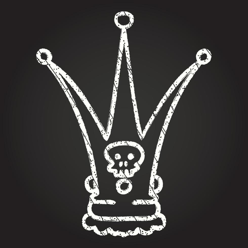 Spooky Crown Chalk Drawing vector