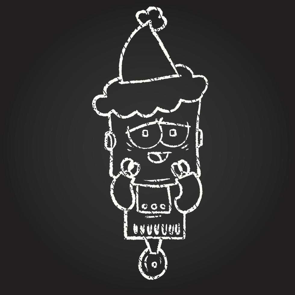 Festive Robot Chalk Drawing vector