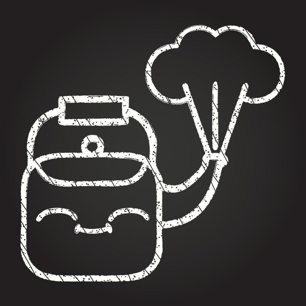 Kettle Steaming Chalk Drawing vector