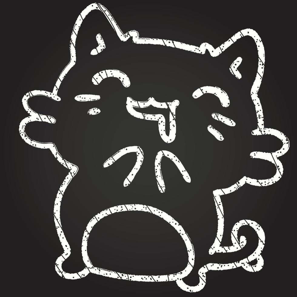 Cute Cat Chalk Drawing vector
