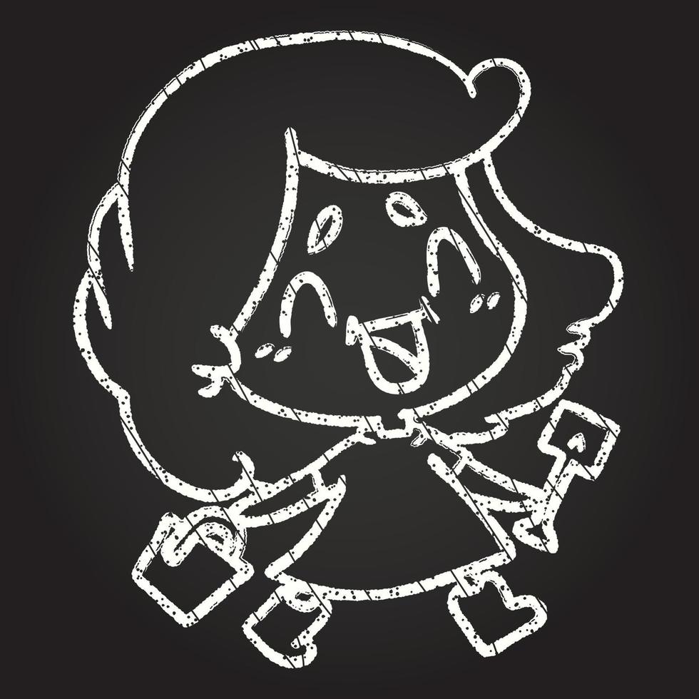 Happy Girl Chalk Drawing vector