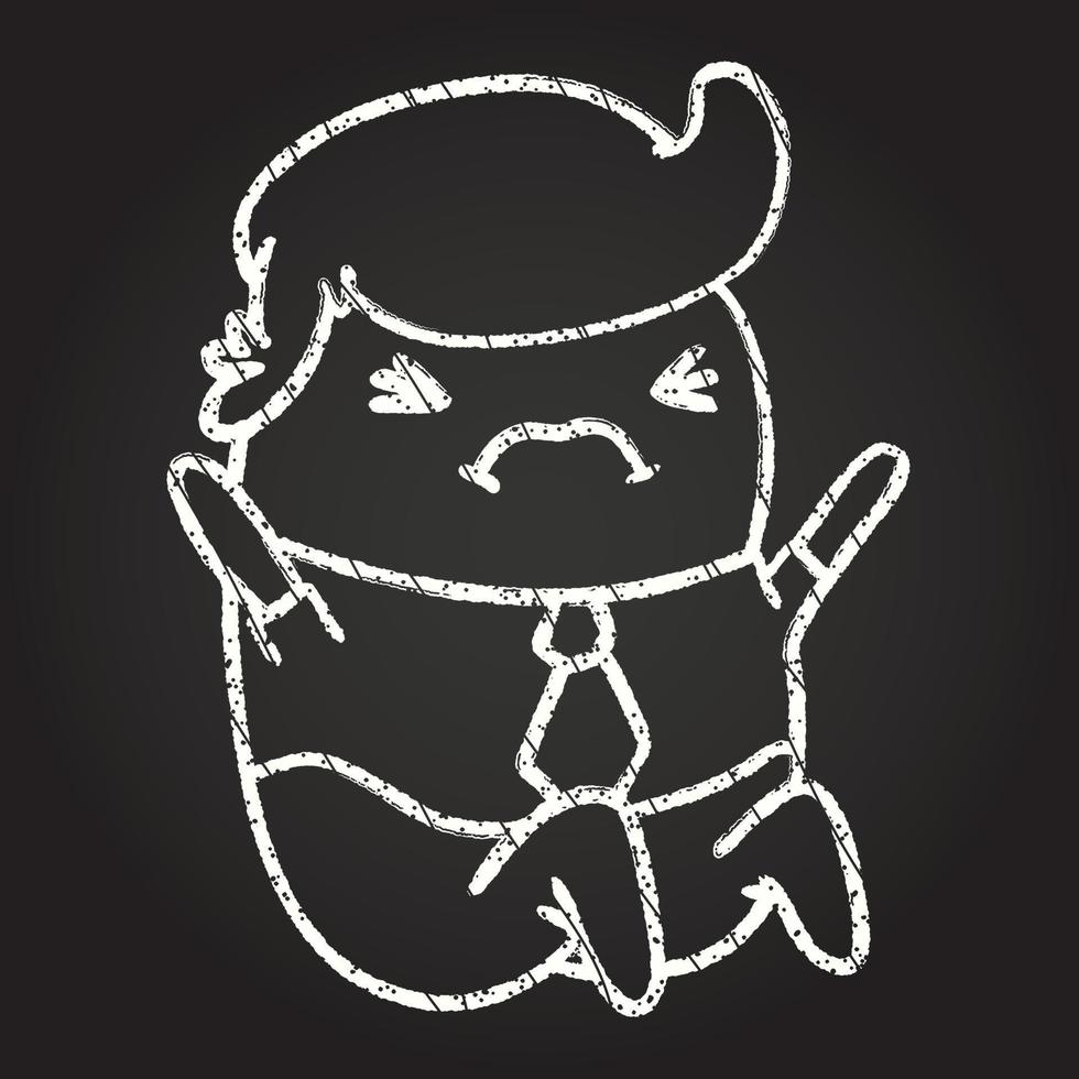 Angry Man Chalk Drawing vector