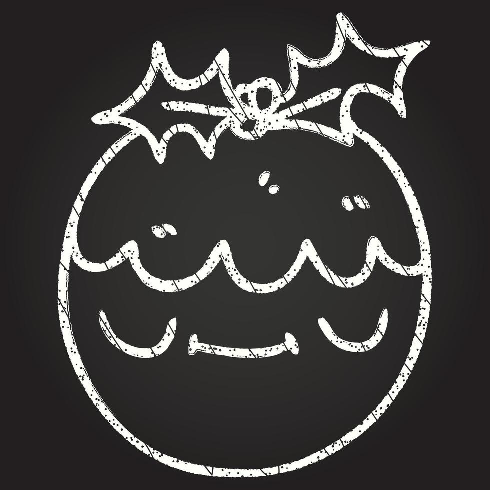 Christmas Pudding Chalk Drawing vector