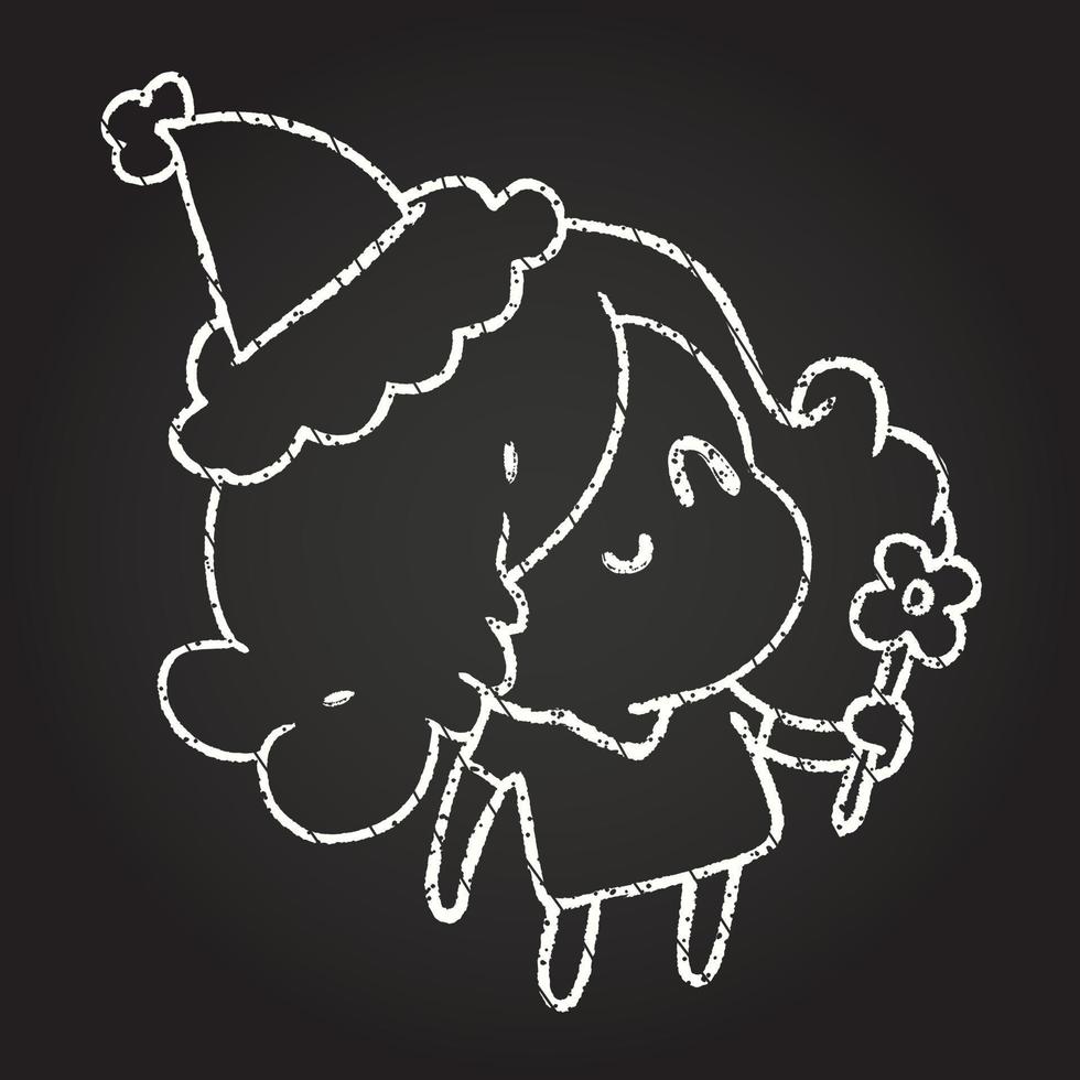 Festive Woman Chalk Drawing vector