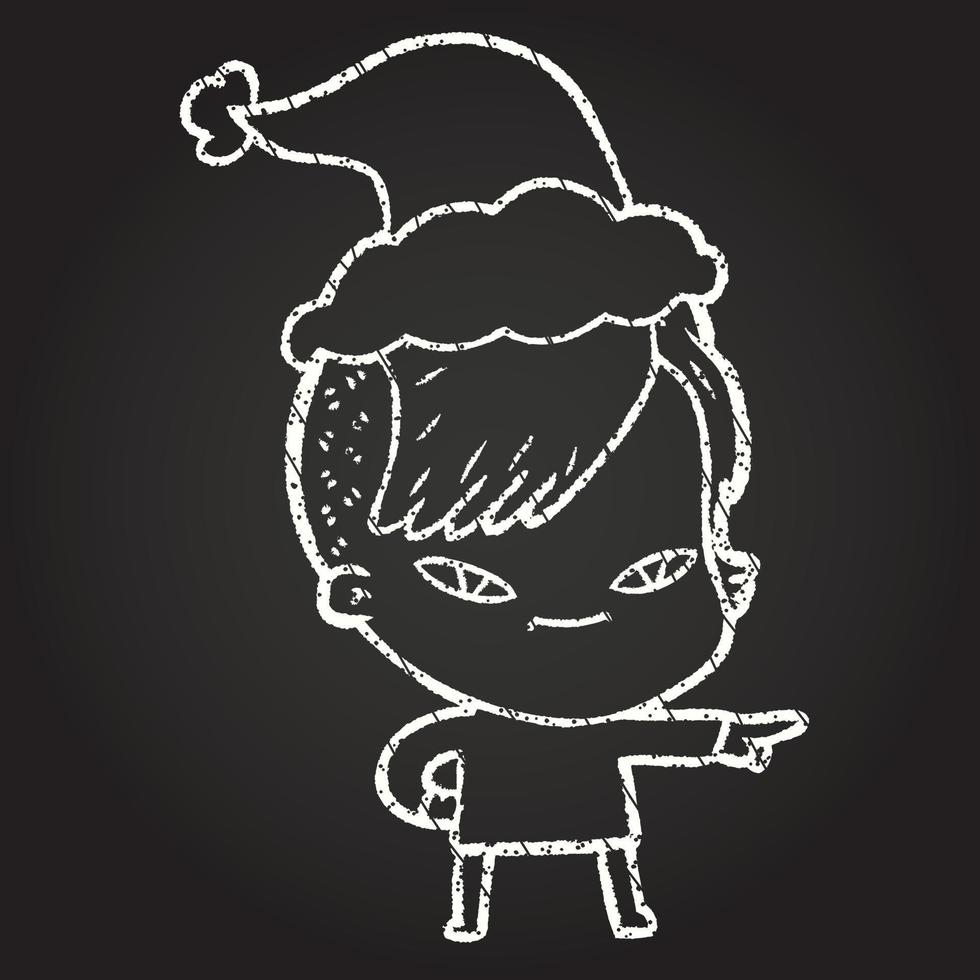 Festive Woman Chalk Drawing vector