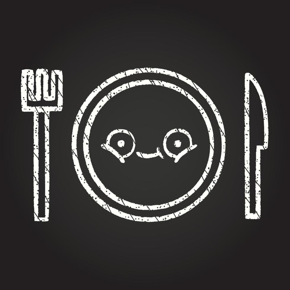 Dinner Plate Chalk Drawing vector