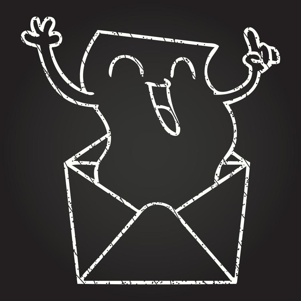 Happy Letter Chalk Drawing vector