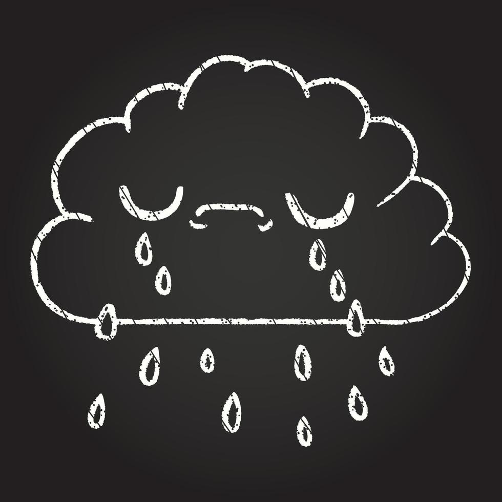 Rain Cloud Chalk Drawing vector