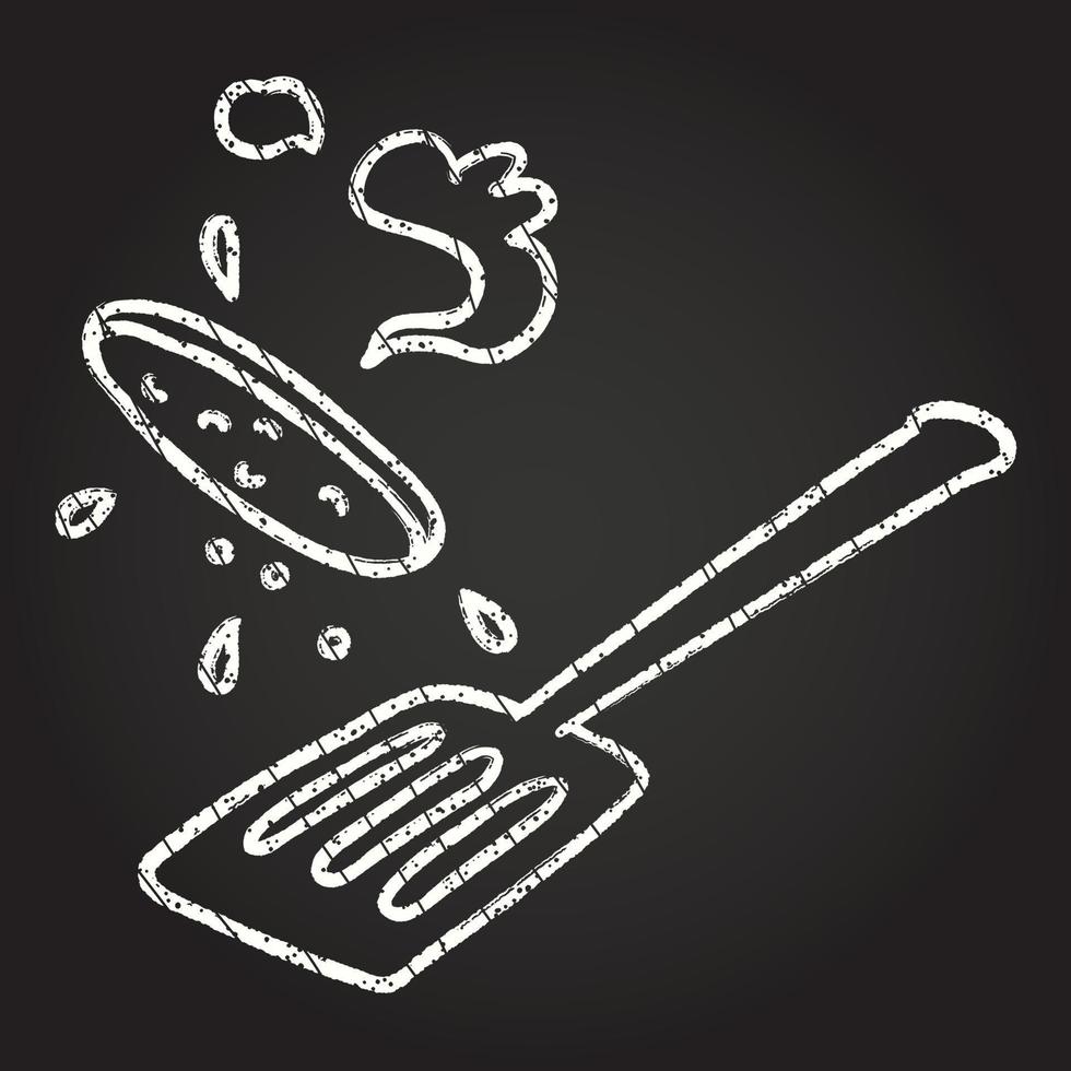 Burger Flipping Chalk Drawing vector