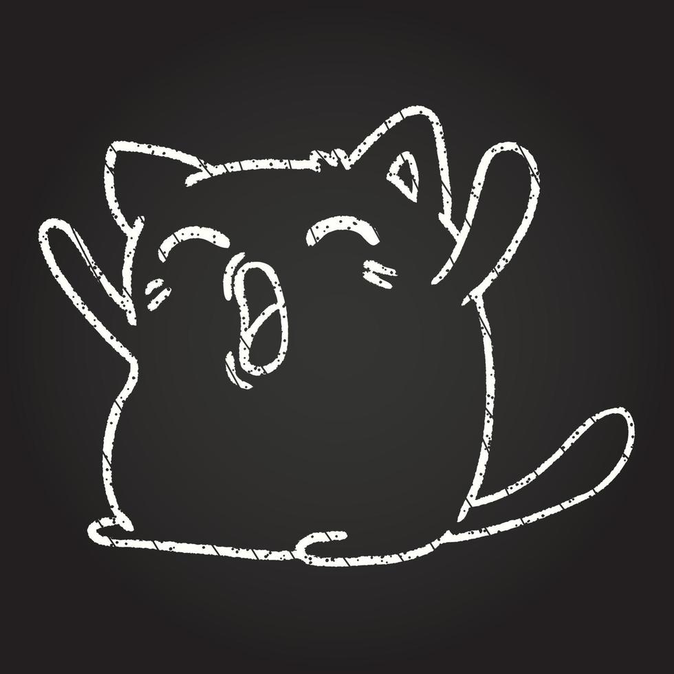 Singing Cat Chalk Drawing vector