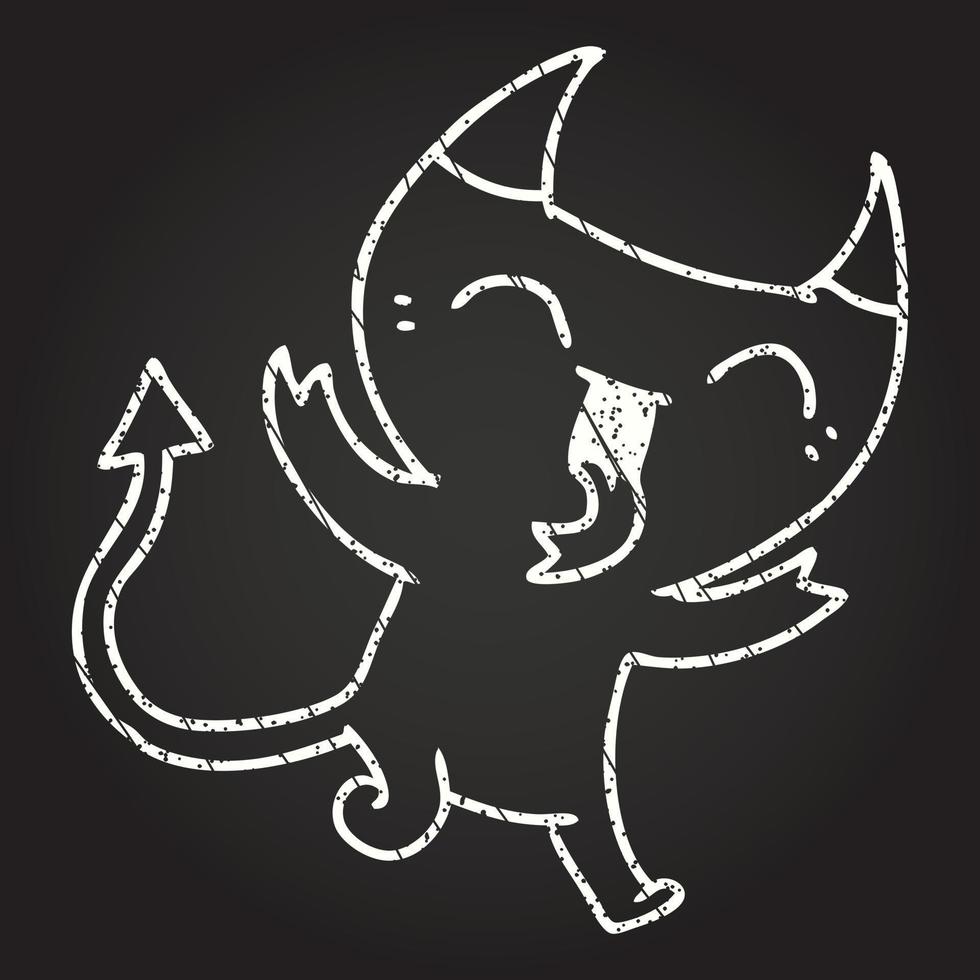 Little Devil Chalk Drawing vector