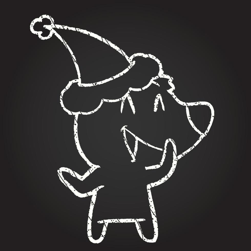 Christmas Bear Chalk Drawing vector