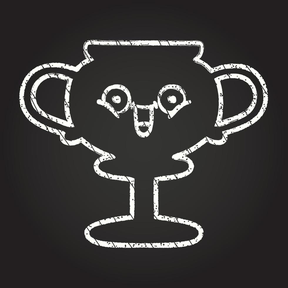 Happy Trophy Chalk Drawing vector