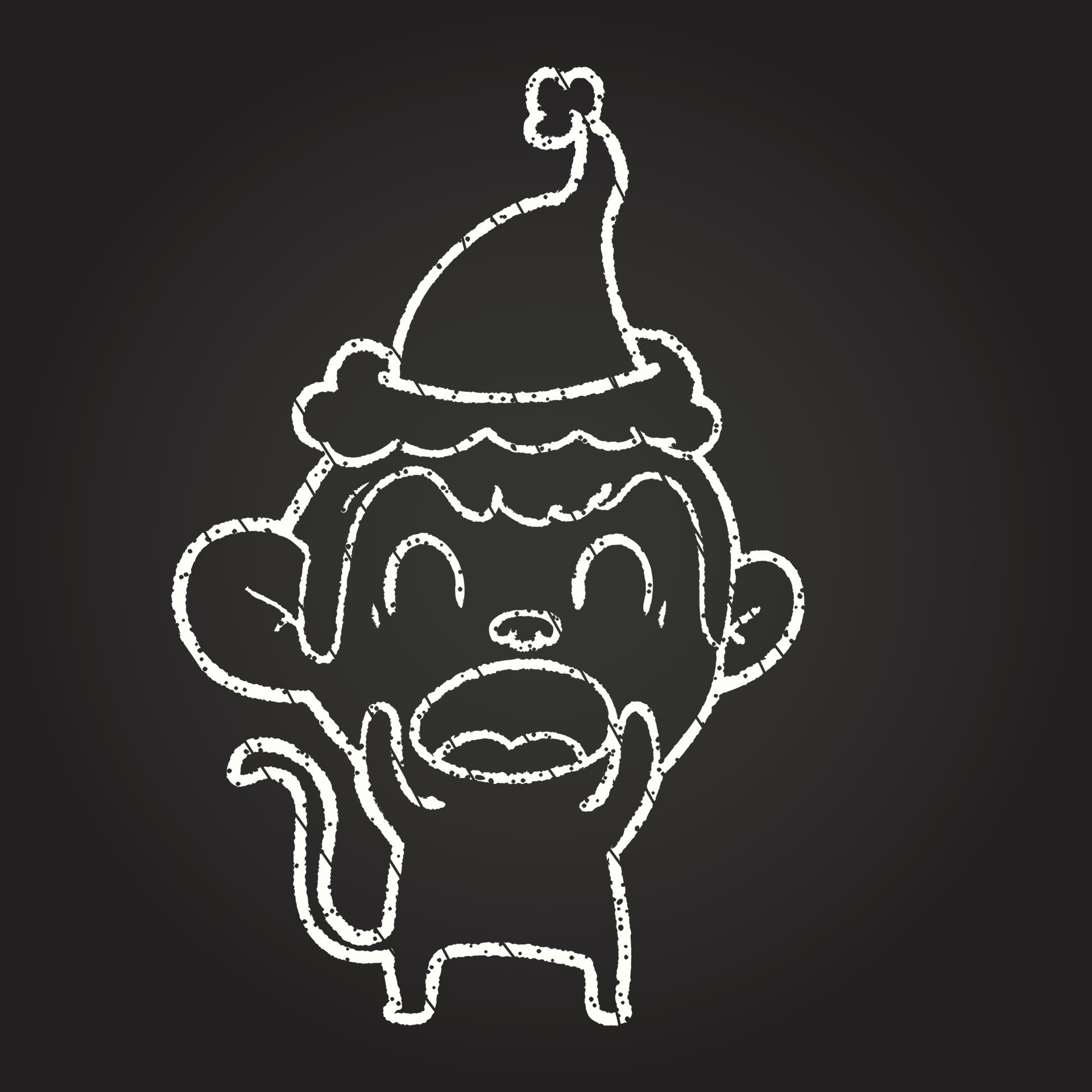 Festive Monkey Chalk Drawing 13110166 Vector Art at Vecteezy