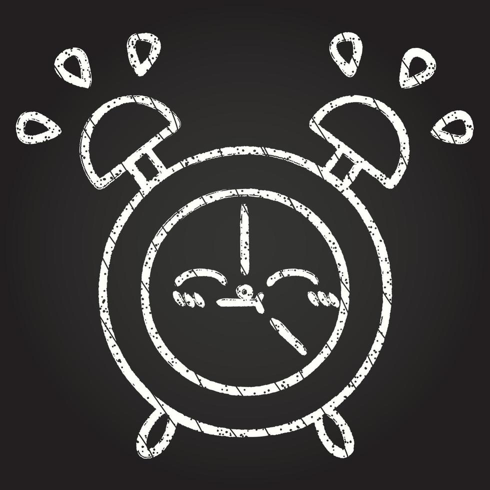 Alarm Clock Chalk Drawing vector