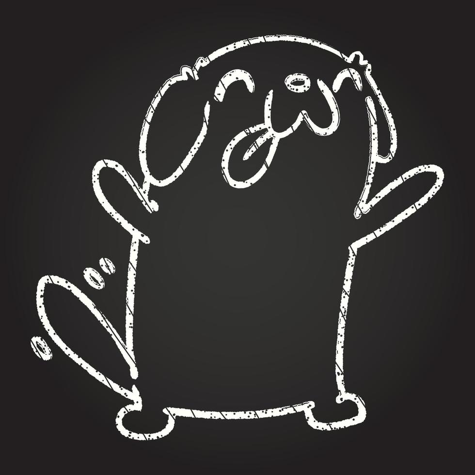 Happy Dog Chalk Drawing vector