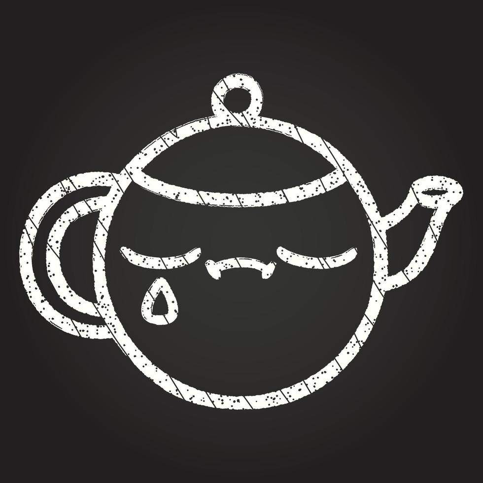 Crying Teapot Chalk Drawing vector