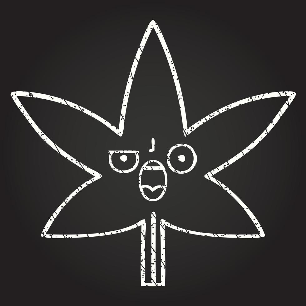 Leaf Chalk Drawing vector