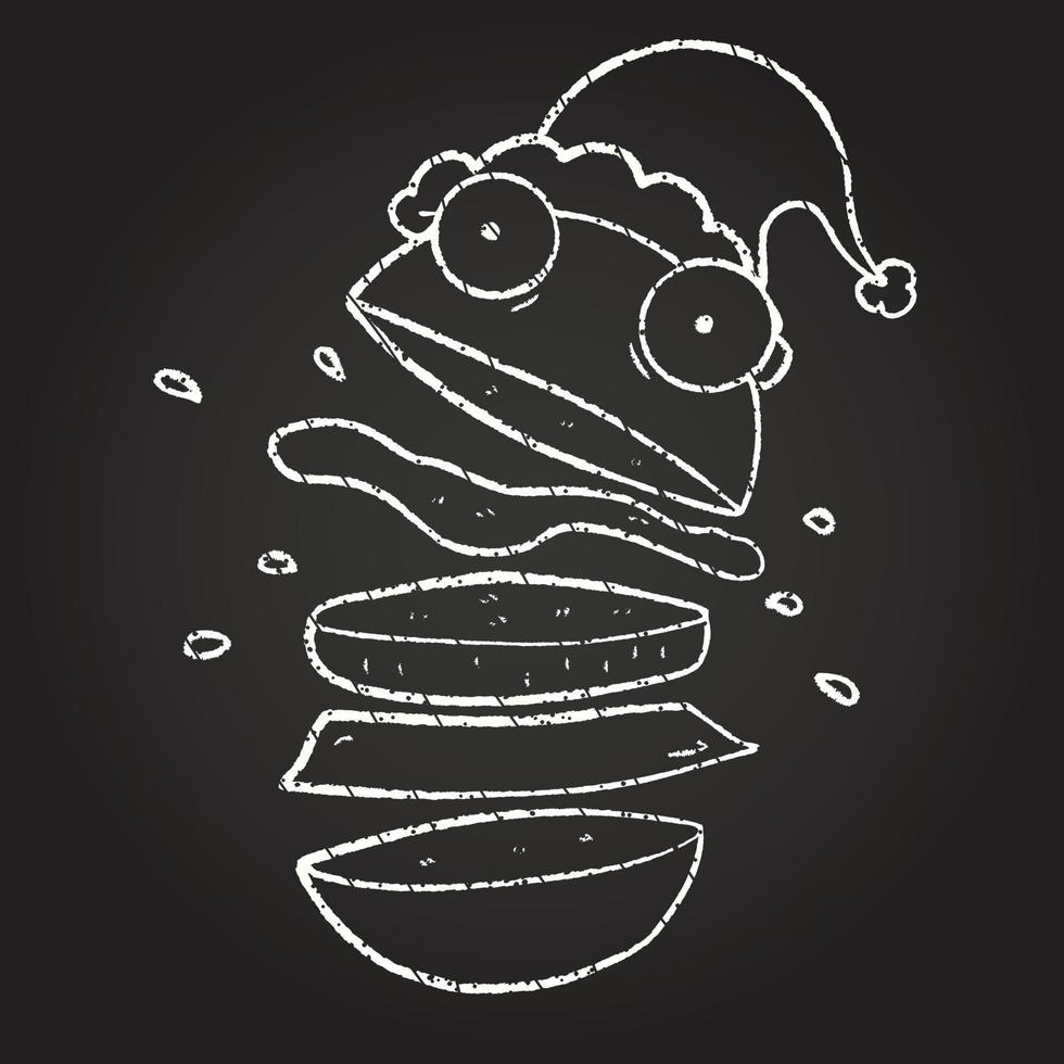 Christmas Burger Chalk Drawing vector