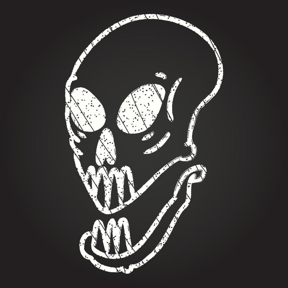 Spooky Skull Chalk Drawing vector