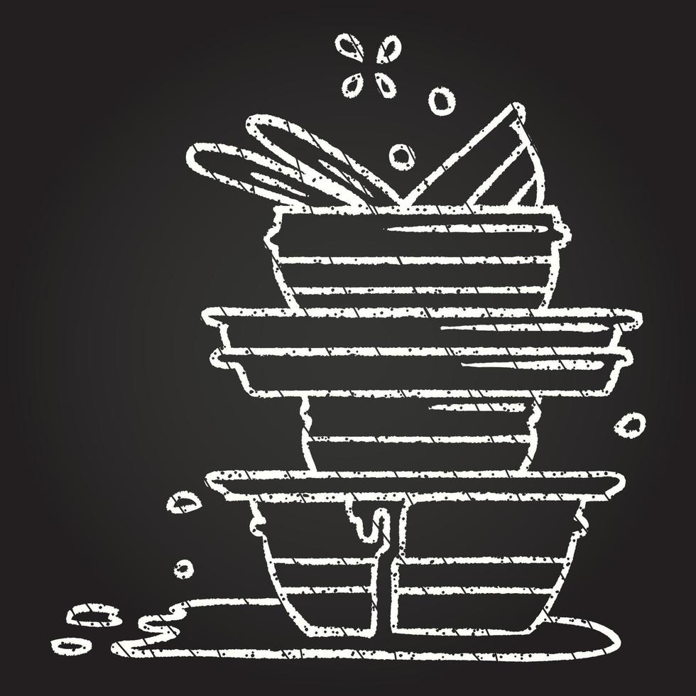 Washing Up Chalk Drawing vector