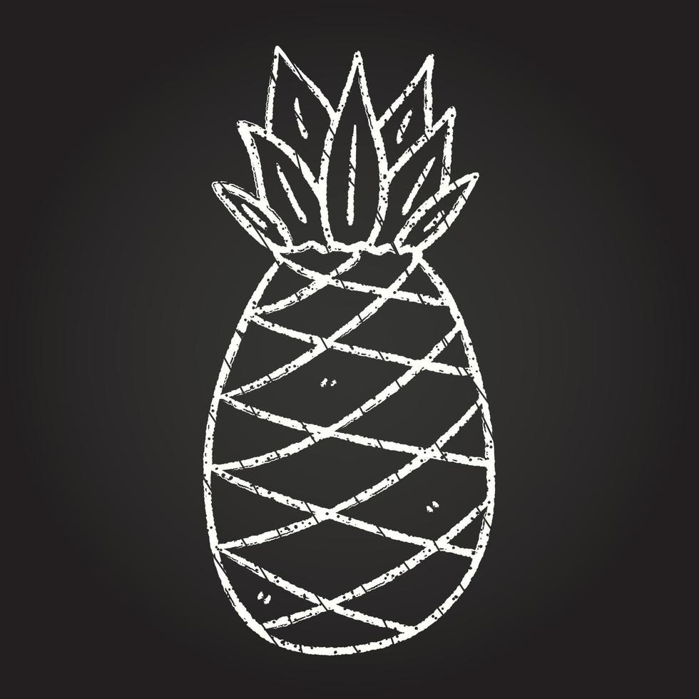 Pineapple Chalk Drawing vector